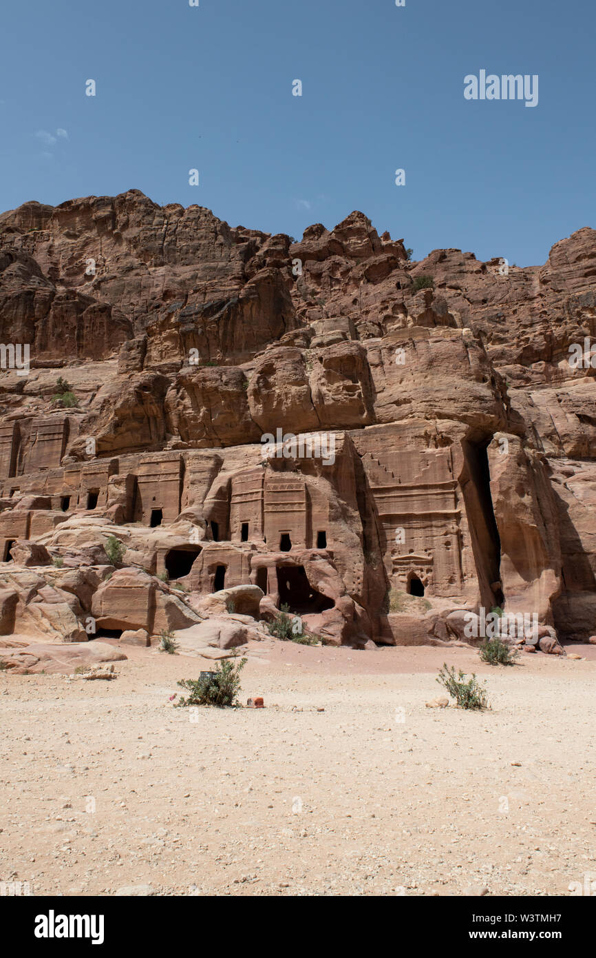 Giordania Petra (UNESCO) la strada delle facciate. Foto Stock