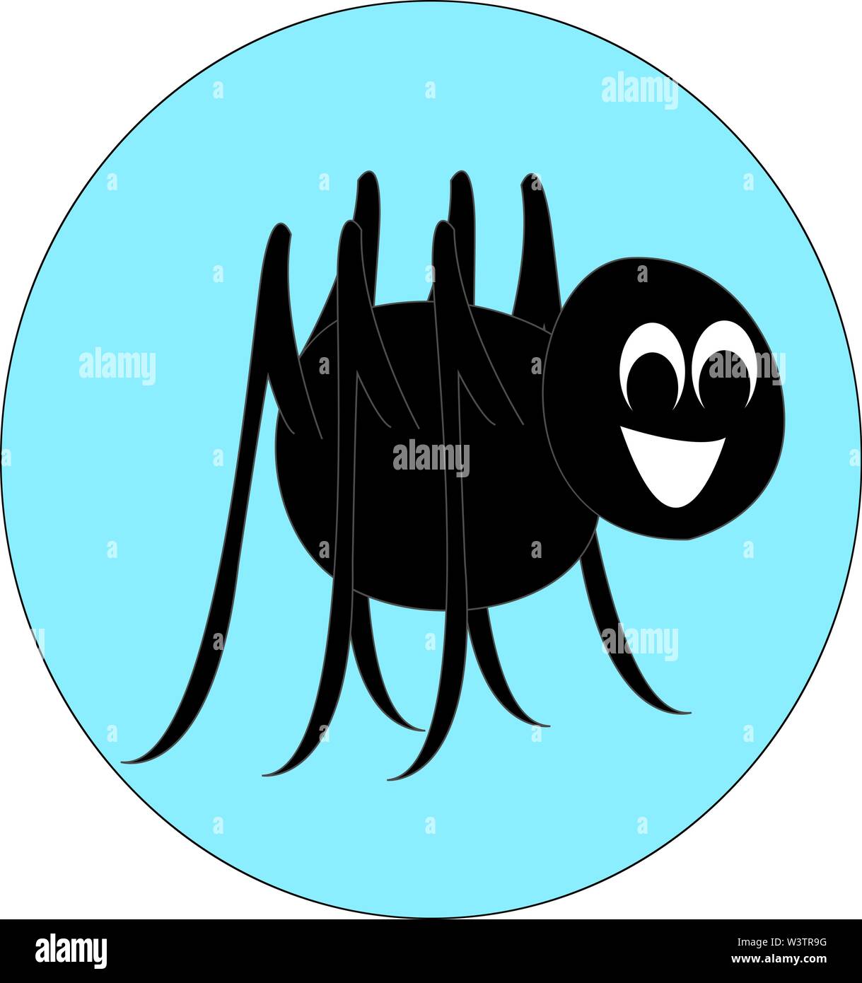 Felice spider, illustrazione vettore su sfondo bianco. Illustrazione Vettoriale