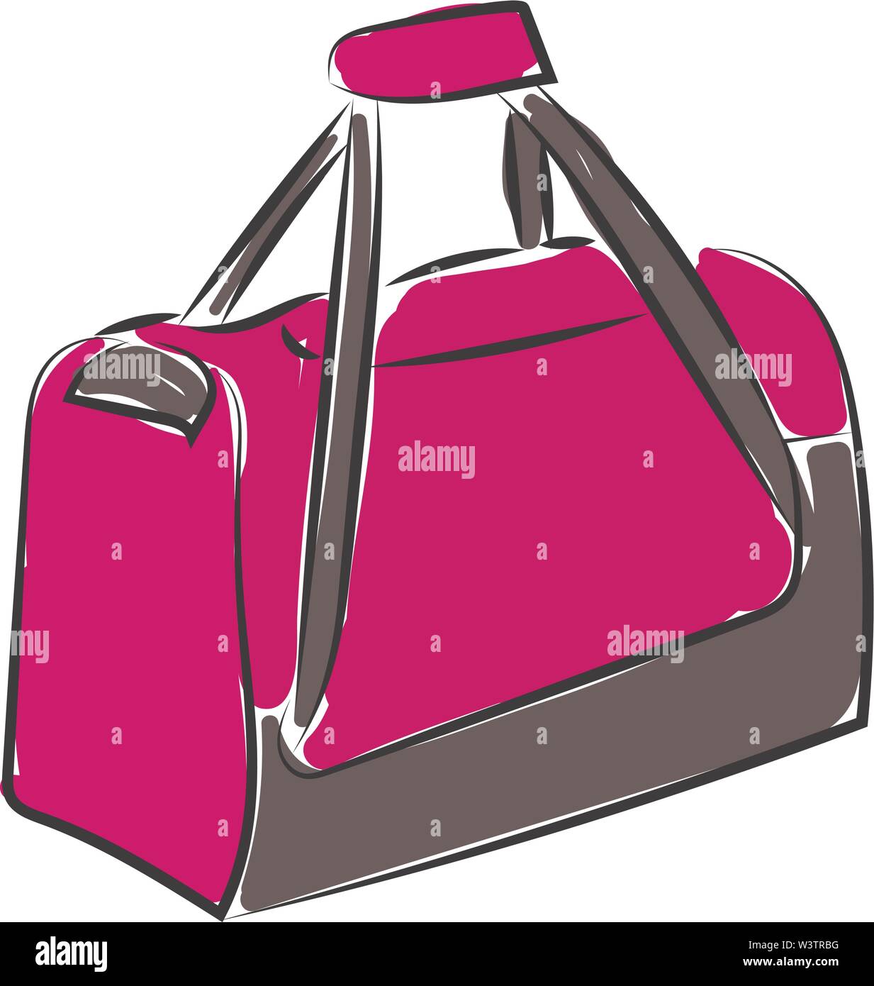 Rosa borsa sportiva, illustrazione vettore su sfondo bianco. Illustrazione Vettoriale