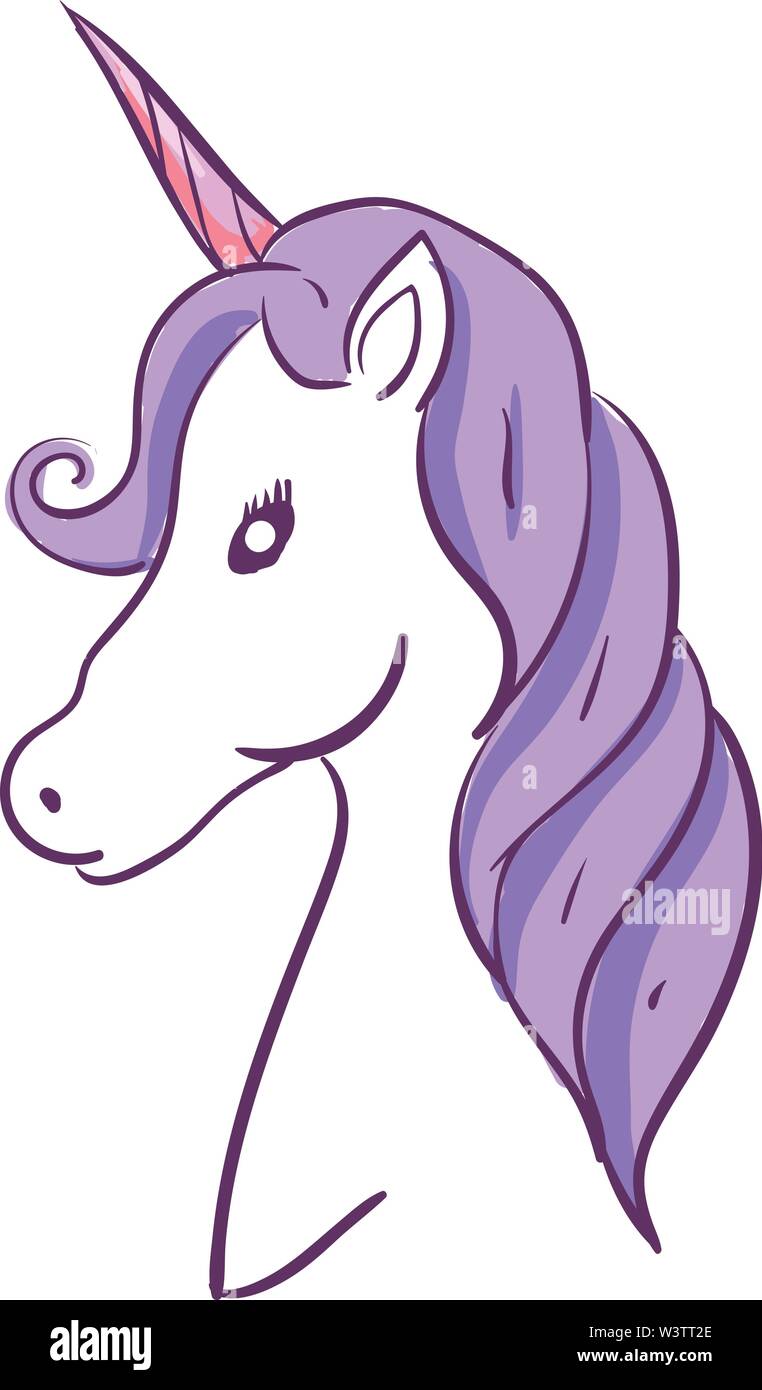 Elegante unicorn, illustrazione vettore su sfondo bianco. Illustrazione Vettoriale