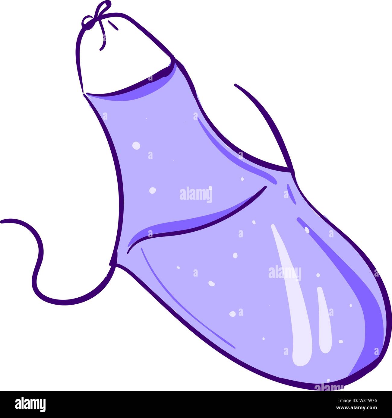 Grembiule viola, illustrazione vettore su sfondo bianco. Illustrazione Vettoriale