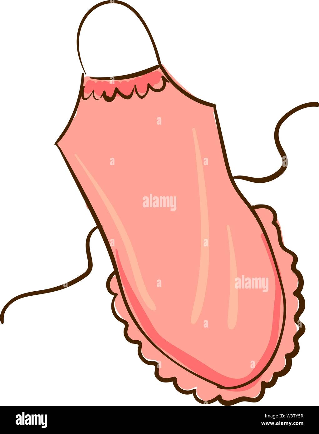 Carino grembiule rosa, illustrazione vettore su sfondo bianco. Illustrazione Vettoriale