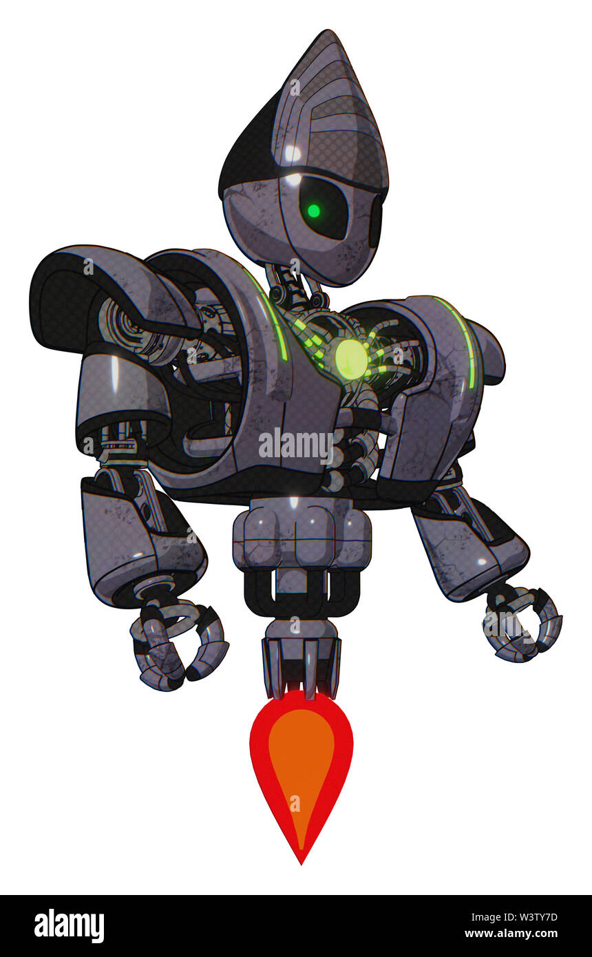 Mech contenente elementi: grigio stile alieno capo verde occhi inset, pesante nella parte superiore del torace, pesante mech torace, energia verde core, jet propulsion. Materiale:. Foto Stock