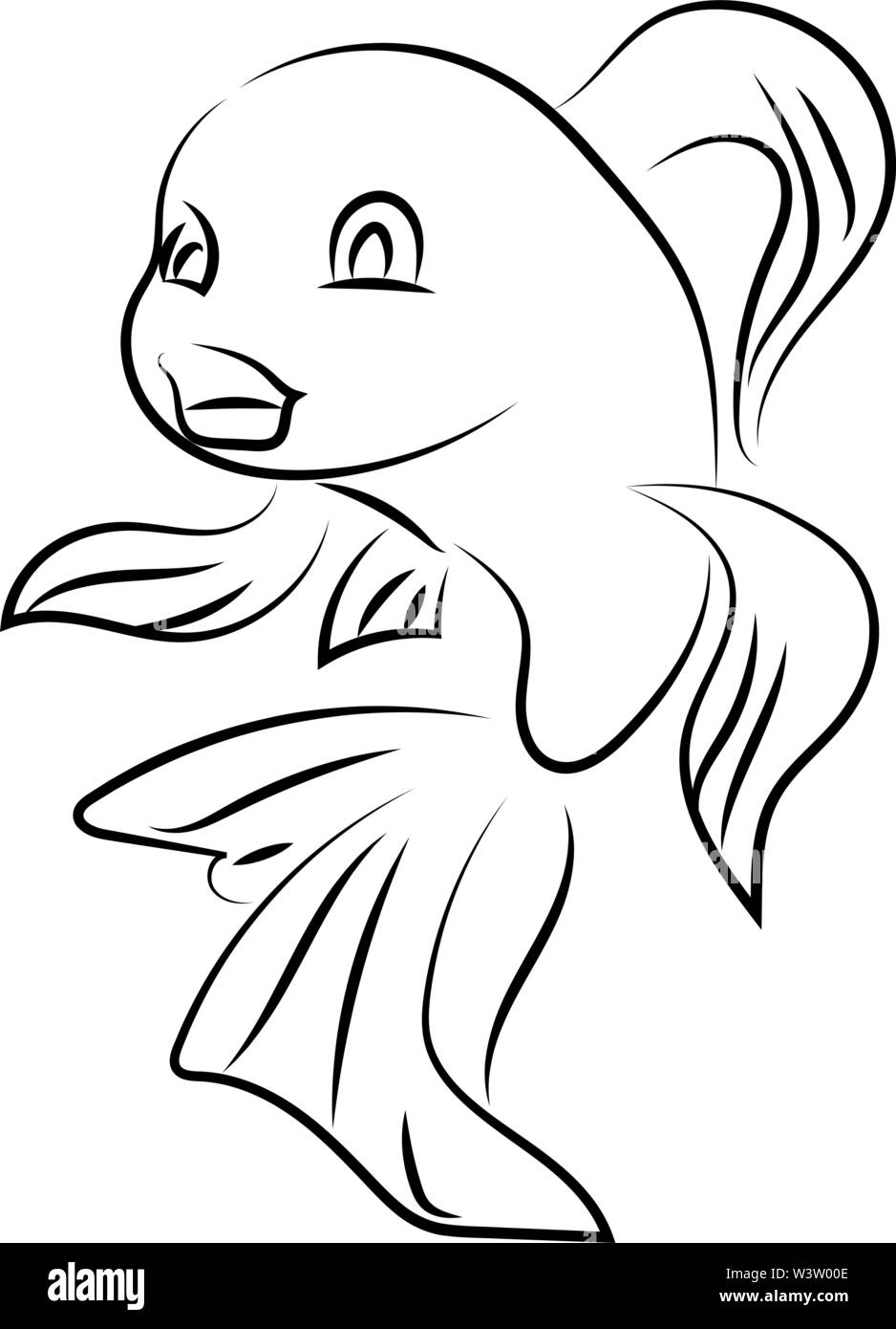 Pesce in acqua disegno, illustrazione, vettore su sfondo bianco. Illustrazione Vettoriale Pesce in acqua disegno, illustrazione, vettore su sfondo bianco. Illustrazione Vettoriale
