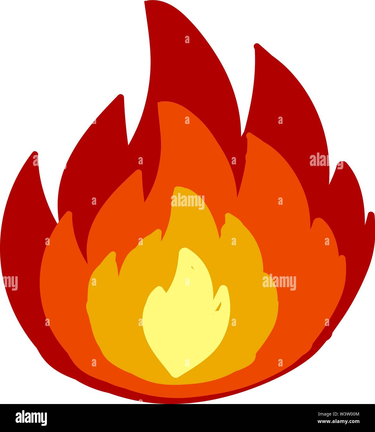 Fuoco caldo, illustrazione vettore su sfondo bianco. Illustrazione Vettoriale