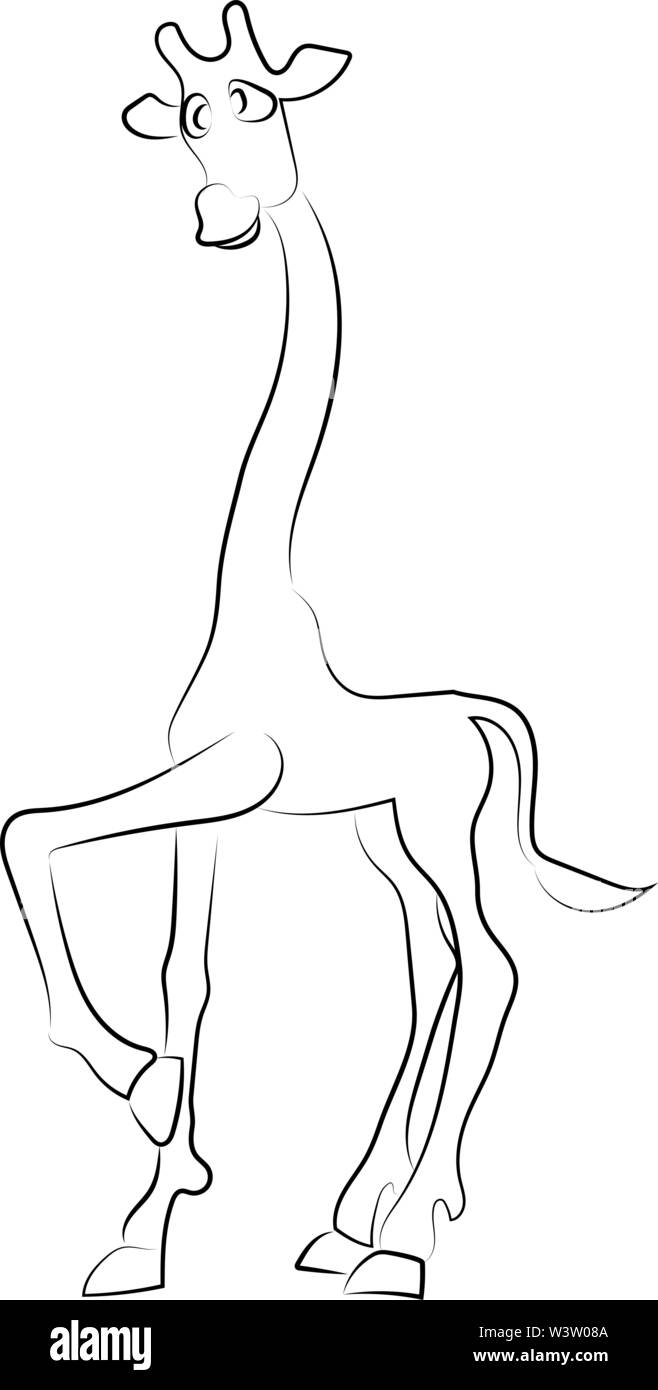 La giraffa disegno, illustrazione, vettore su sfondo bianco. Illustrazione Vettoriale