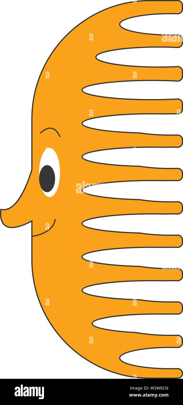 Spazzola per capelli arancione, illustrazione vettore su sfondo bianco Illustrazione Vettoriale