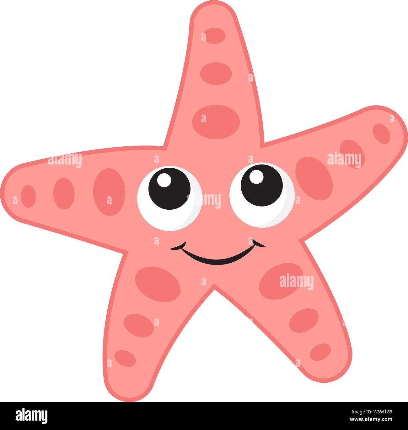 Rosa stella di mare, illustrazione vettore su sfondo bianco Illustrazione Vettoriale