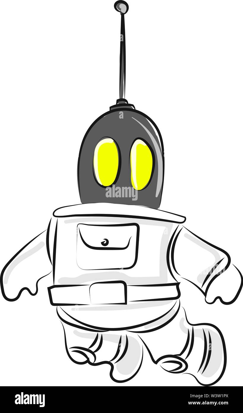 Disegno di robot, illustrazione vettore su sfondo bianco Illustrazione Vettoriale