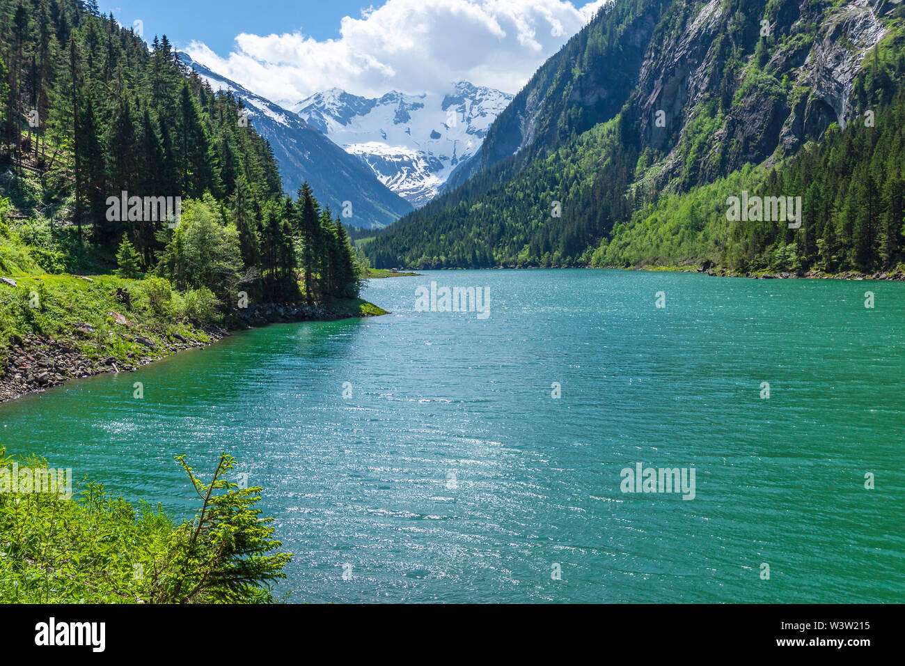 Lago di montagna. Foreste di montagna lago paesaggio, Alpi, Austria Foto Stock