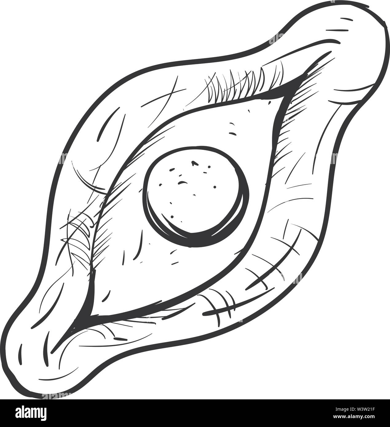 Khachapuri Ajarian disegno, illustrazione, vettore su sfondo bianco Illustrazione Vettoriale