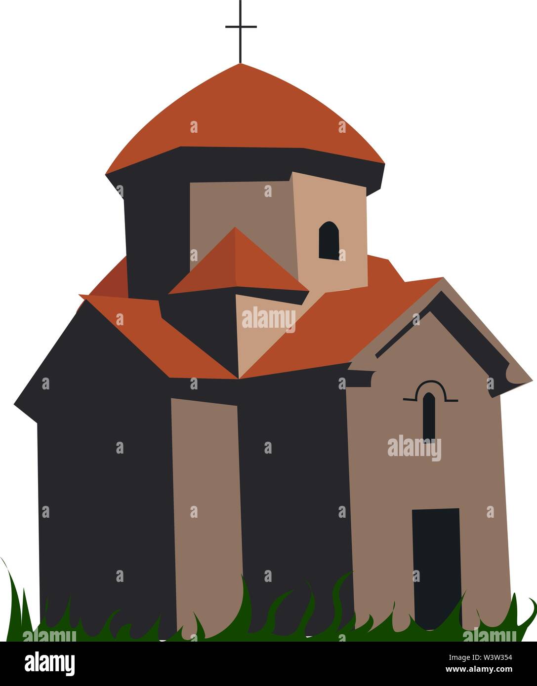 Chiesa armena, illustrazione vettore su sfondo bianco. Illustrazione Vettoriale