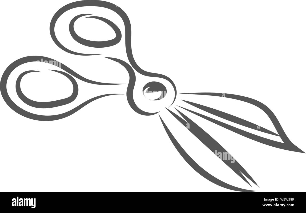 Disegno di forbici, illustrazione vettore su sfondo bianco Immagine e  Vettoriale - Alamy