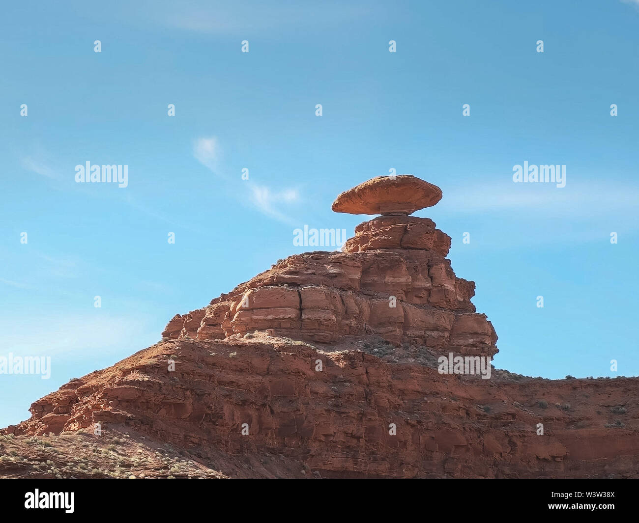 Close up di formazione di roccia Mexican Hat, Utah Foto Stock