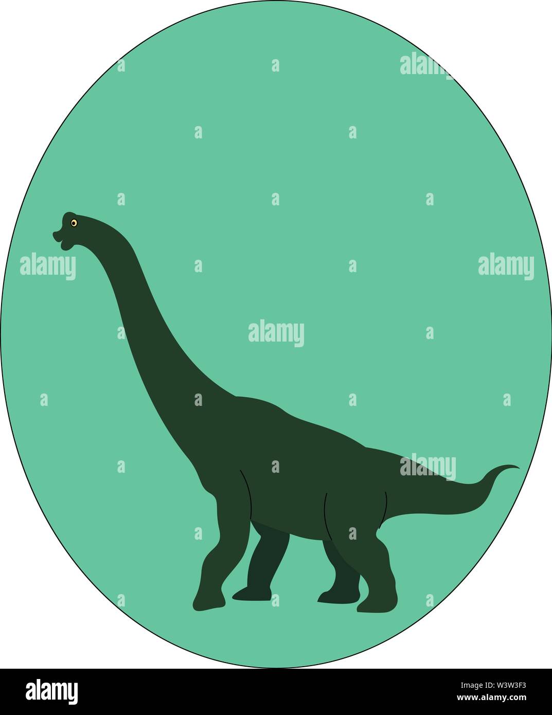 Grande brachiosaurus, illustrazione vettore su sfondo bianco. Illustrazione Vettoriale