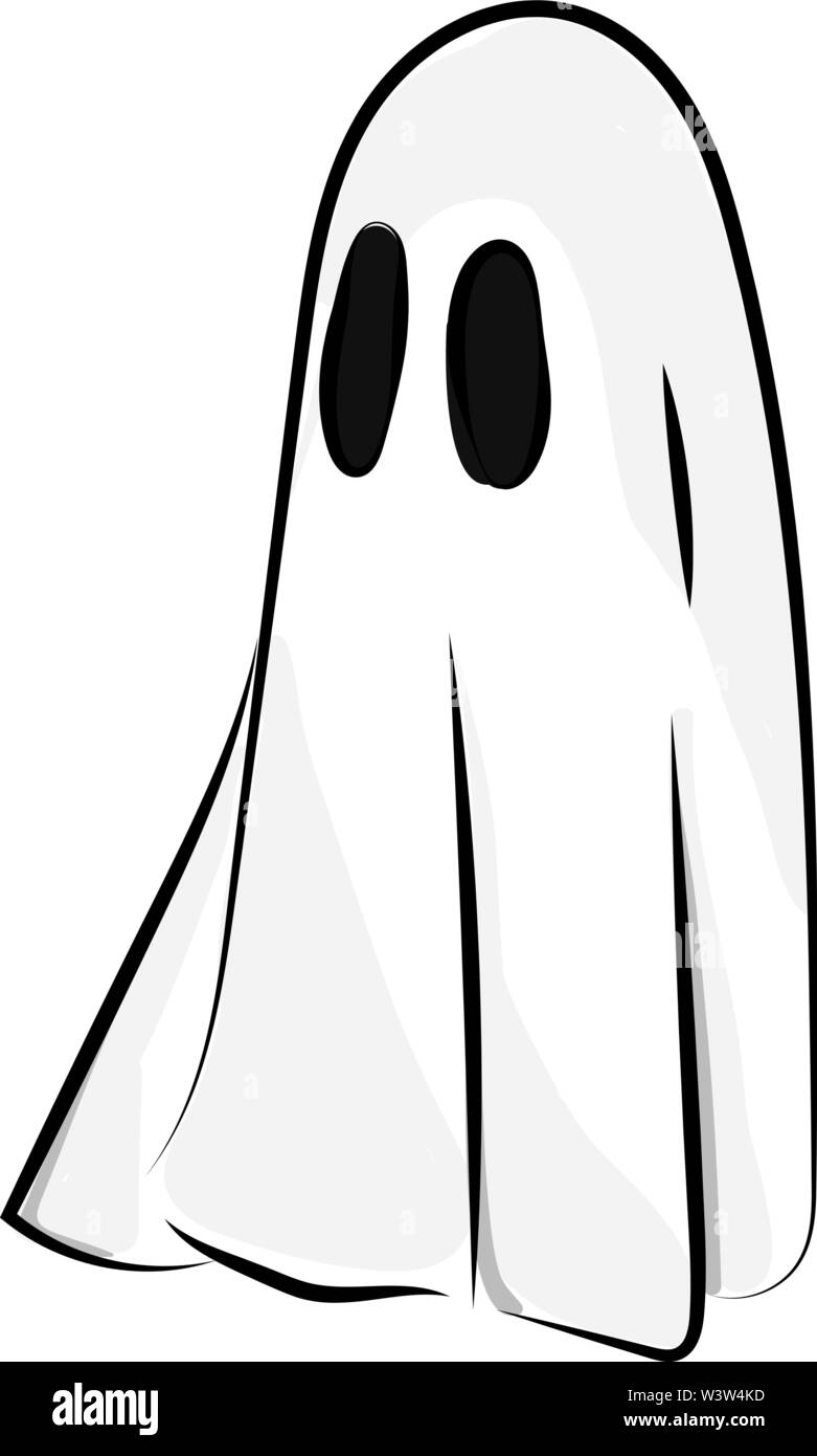 Ghost sciarpa, illustrazione vettore su sfondo bianco. Illustrazione Vettoriale