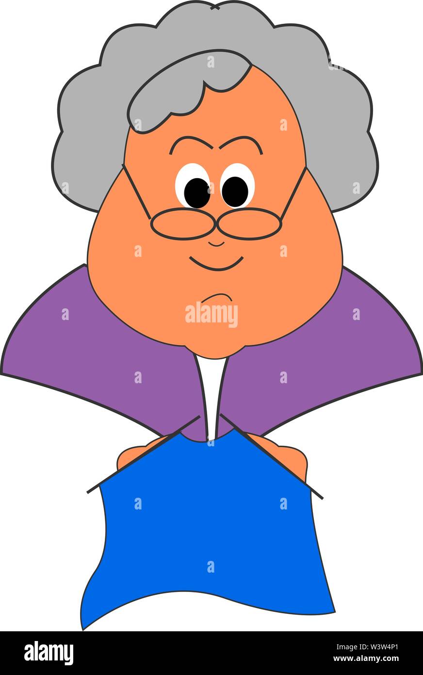 Nonna maglia, illustrazione, vettore su sfondo bianco. Illustrazione Vettoriale