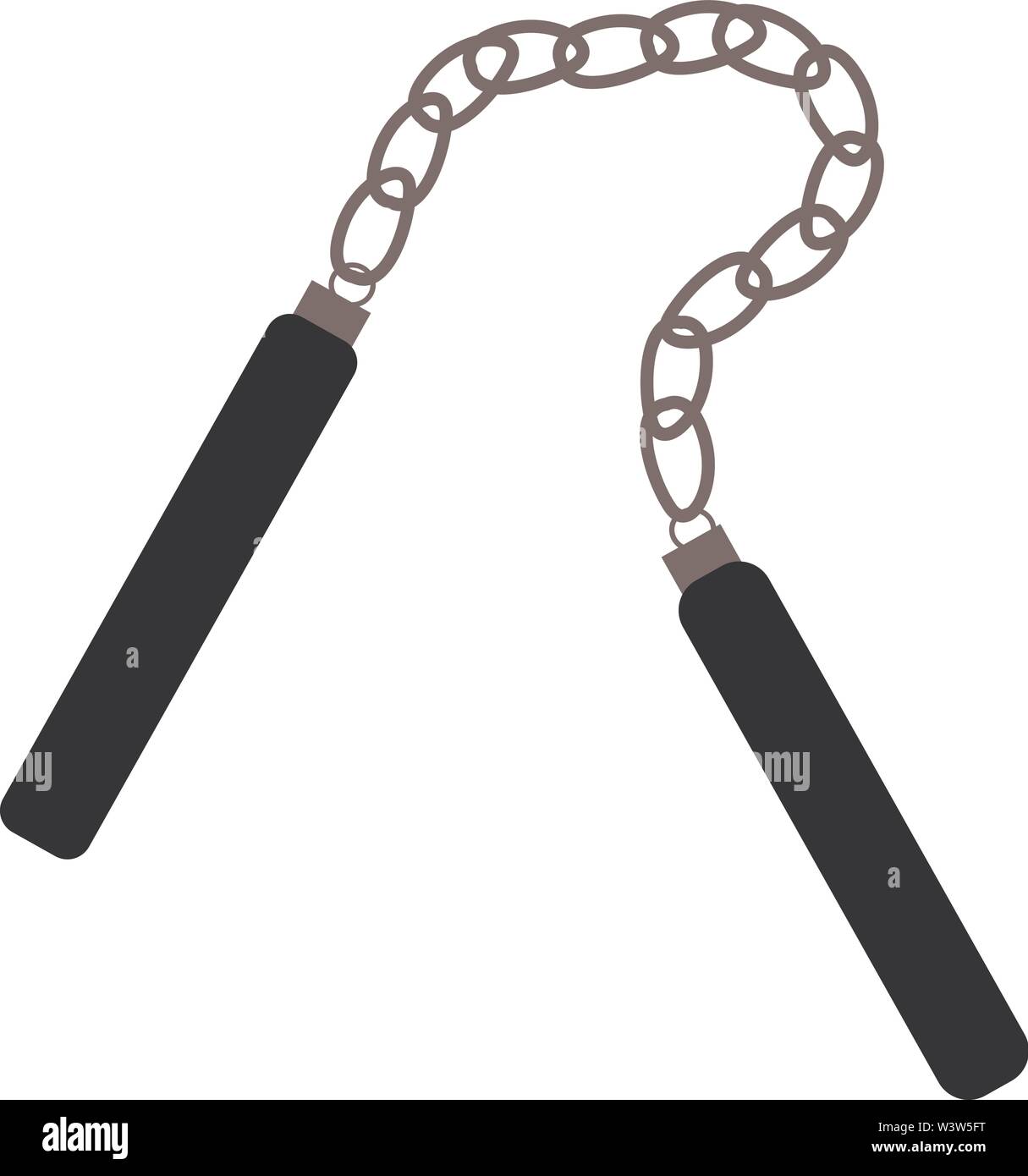 Coppia di nunchaku, illustrazione vettore su sfondo bianco. Illustrazione Vettoriale