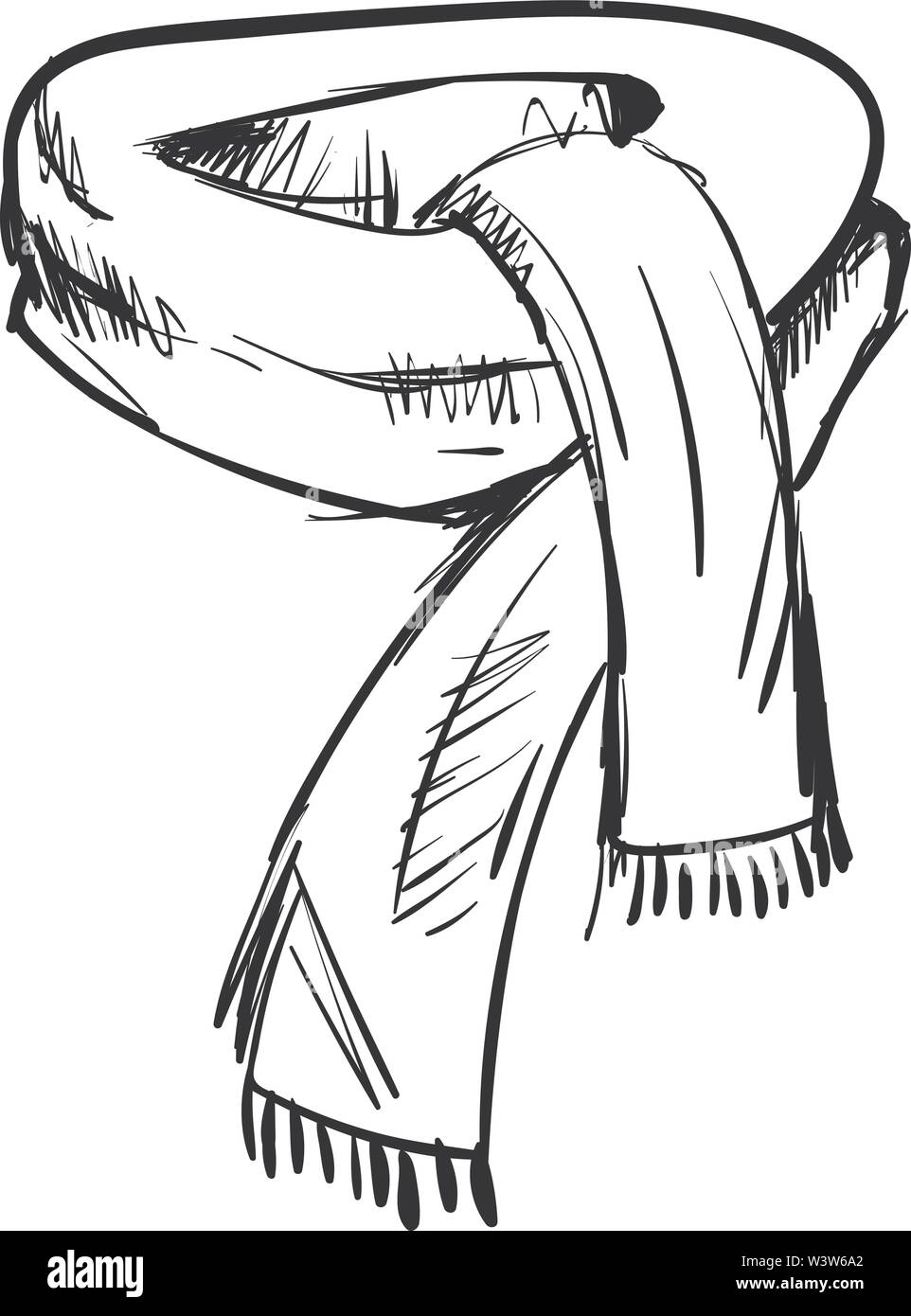 Inverno sciarpa disegno, illustrazione, vettore su sfondo bianco Immagine e  Vettoriale - Alamy