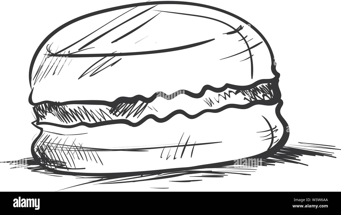 Macaron disegno, illustrazione, vettore su sfondo bianco. Illustrazione Vettoriale