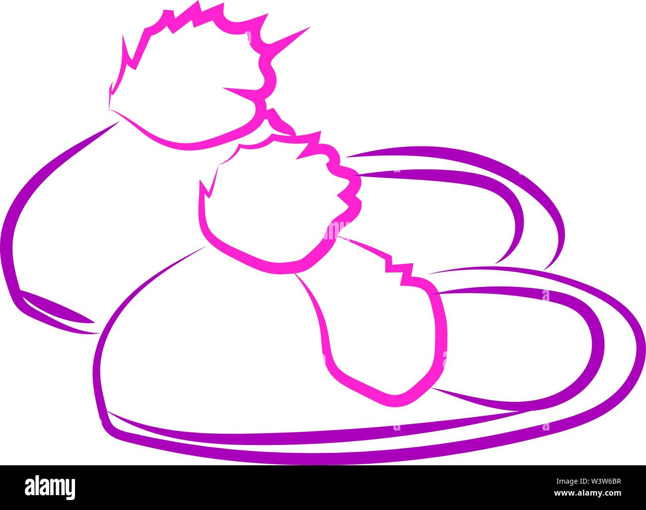 Viola hosue pantofole, illustrazione, vettore su sfondo bianco. Illustrazione Vettoriale