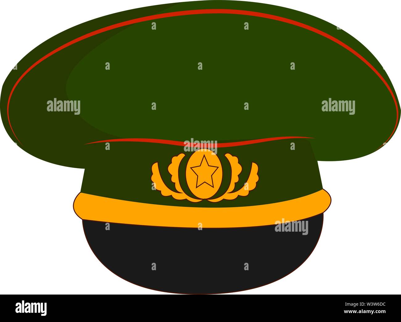 Cappello militare, illustrazione vettore su sfondo bianco. Illustrazione Vettoriale