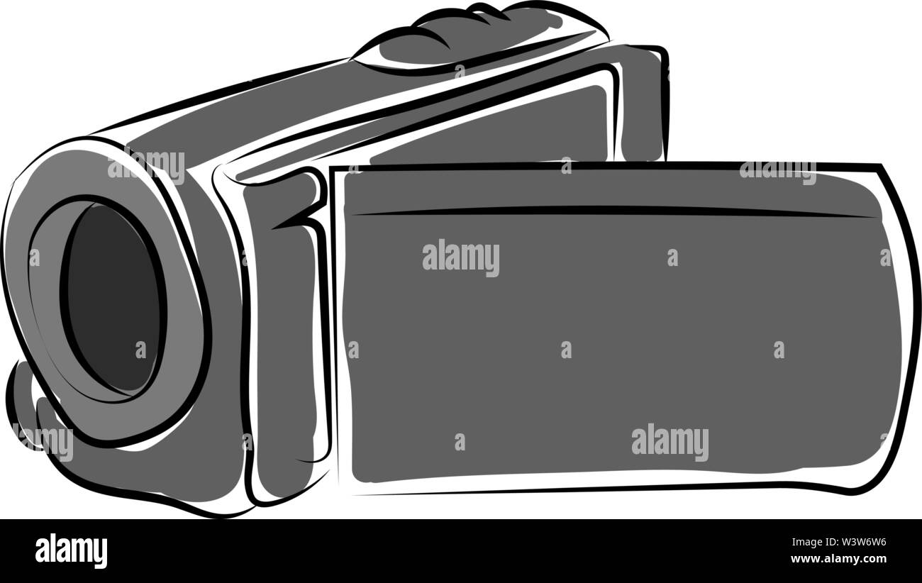 La telecamera video disegno, illustrazione, vettore su sfondo bianco  Immagine e Vettoriale - Alamy