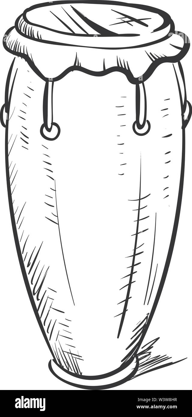 Conga disegno, illustrazione, vettore su sfondo bianco. Illustrazione Vettoriale