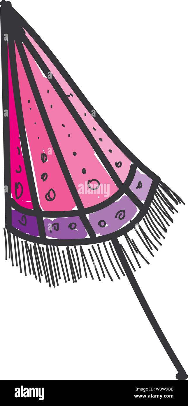 Ombrello chiuso, illustrazione vettore su sfondo bianco. Illustrazione Vettoriale