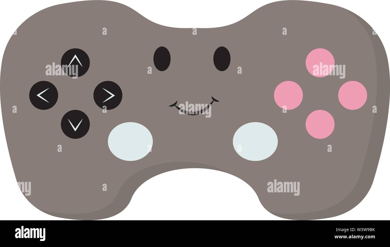 Gamepad con occhi, illustrazione vettore su sfondo bianco. Illustrazione Vettoriale