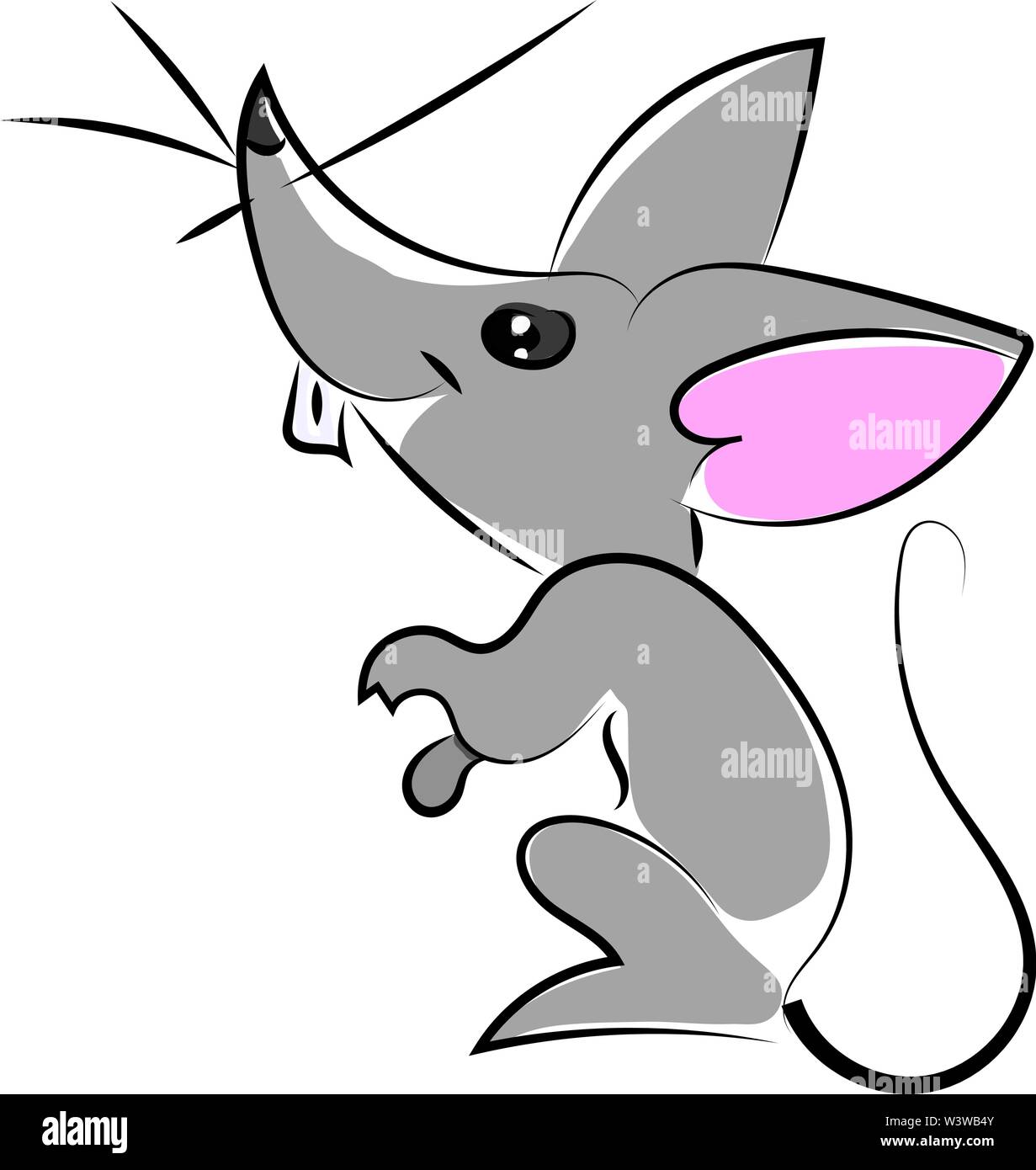 Piccolo mouse, illustrazione, vettore su sfondo bianco. Illustrazione Vettoriale