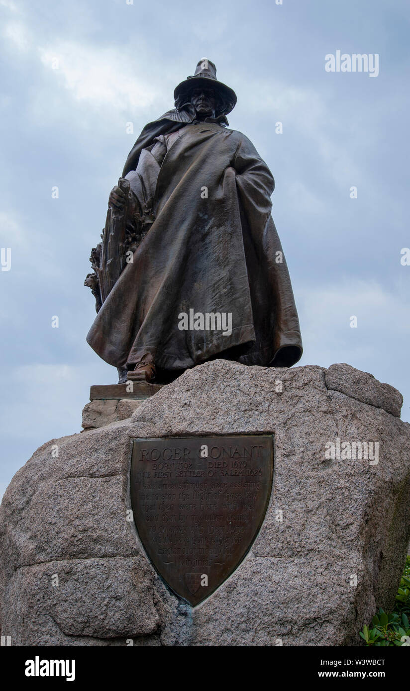 Roger Conant statua in Salem Massachusetts Foto Stock