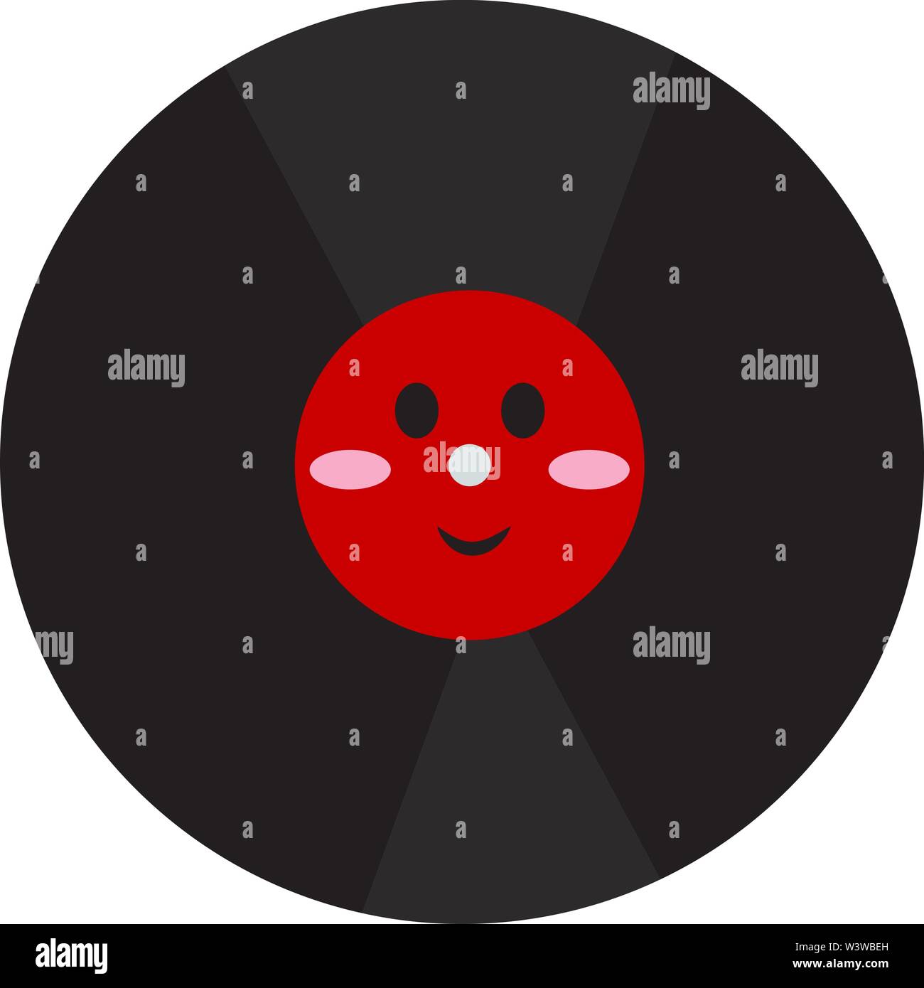 Happy disco fonografico, illustrazione vettore su sfondo bianco. Illustrazione Vettoriale