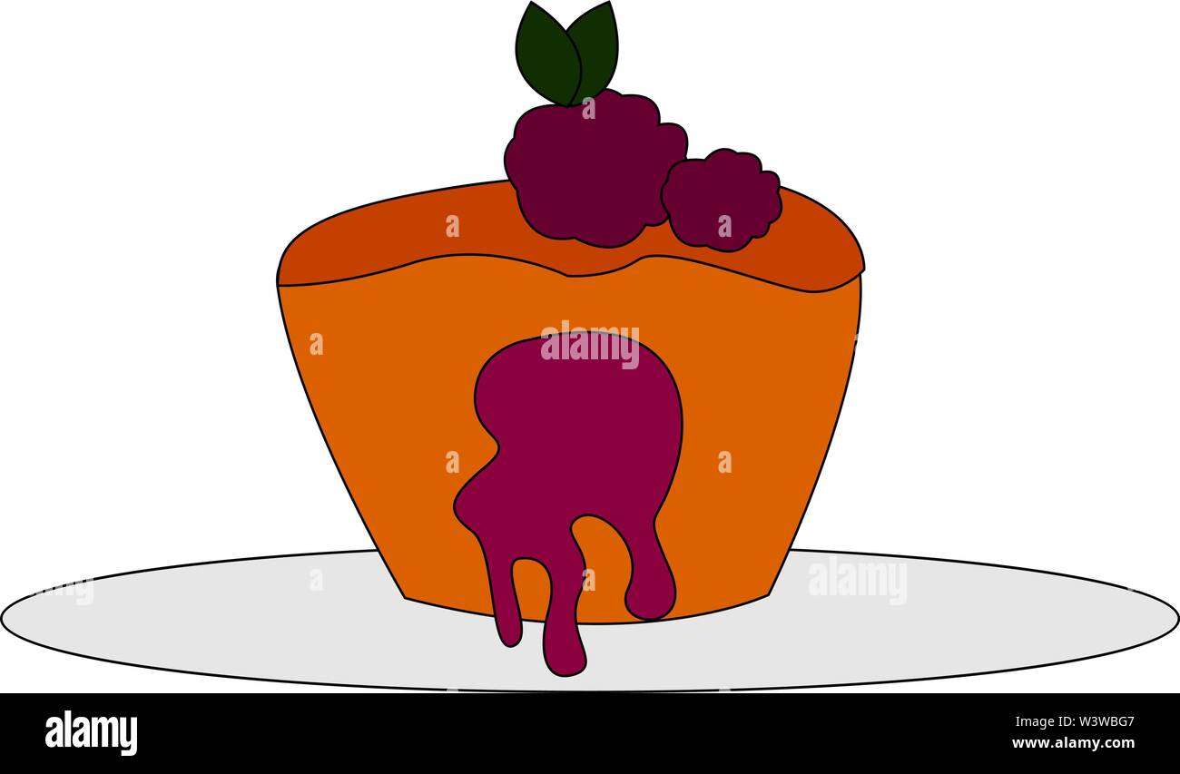 Deliziosa torta con marmellata, illustrazione vettore su sfondo bianco. Illustrazione Vettoriale