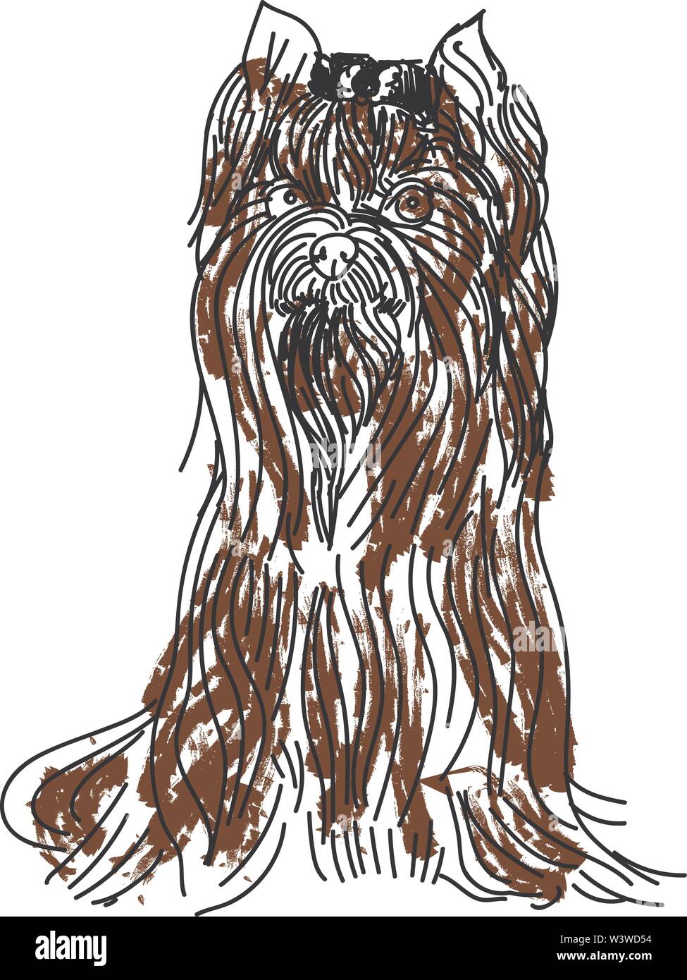 Yorkshire terrier, illustrazione vettore su sfondo bianco. Illustrazione Vettoriale