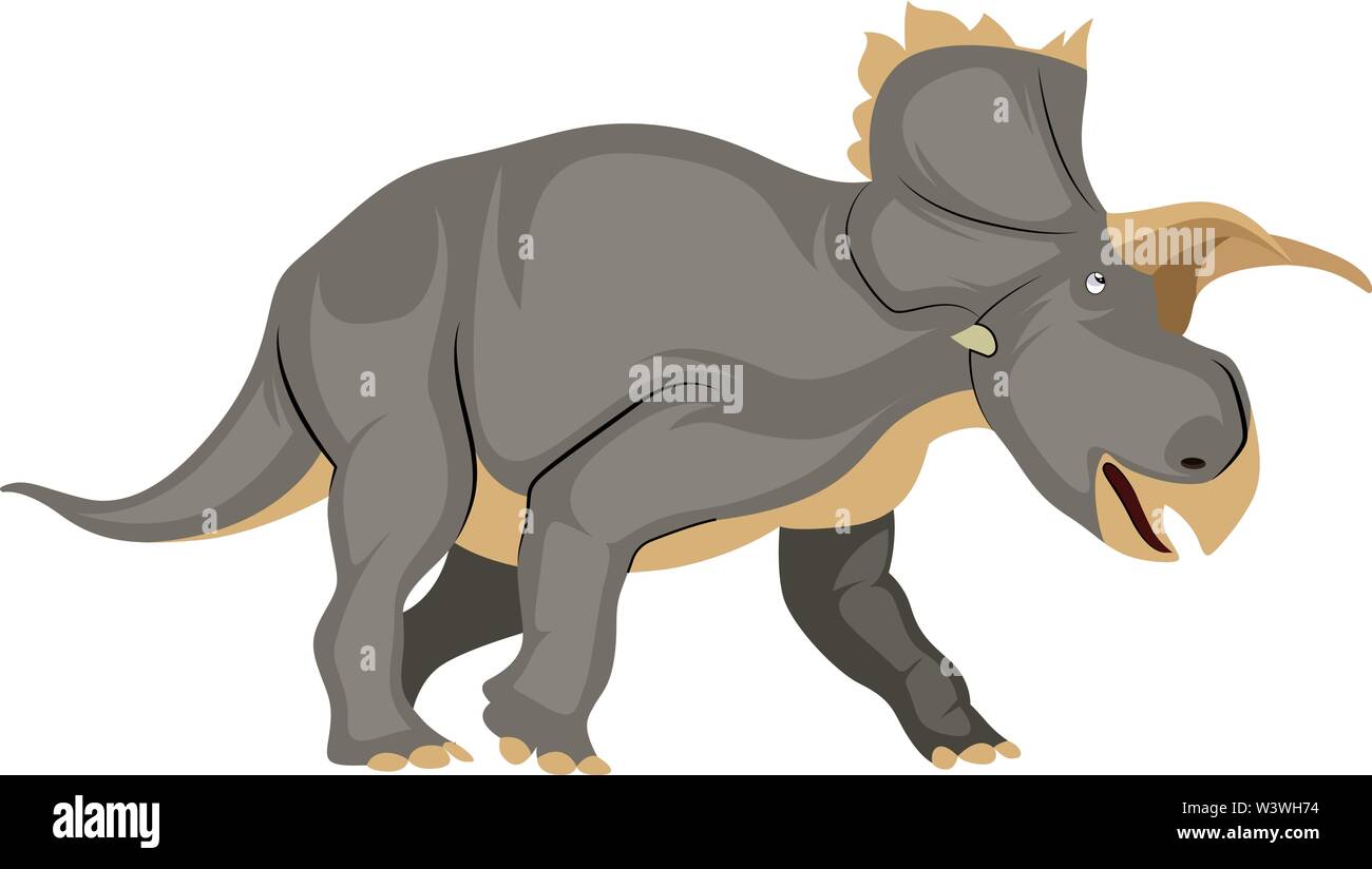 Triceratops, illustrazione vettore su sfondo bianco. Illustrazione Vettoriale