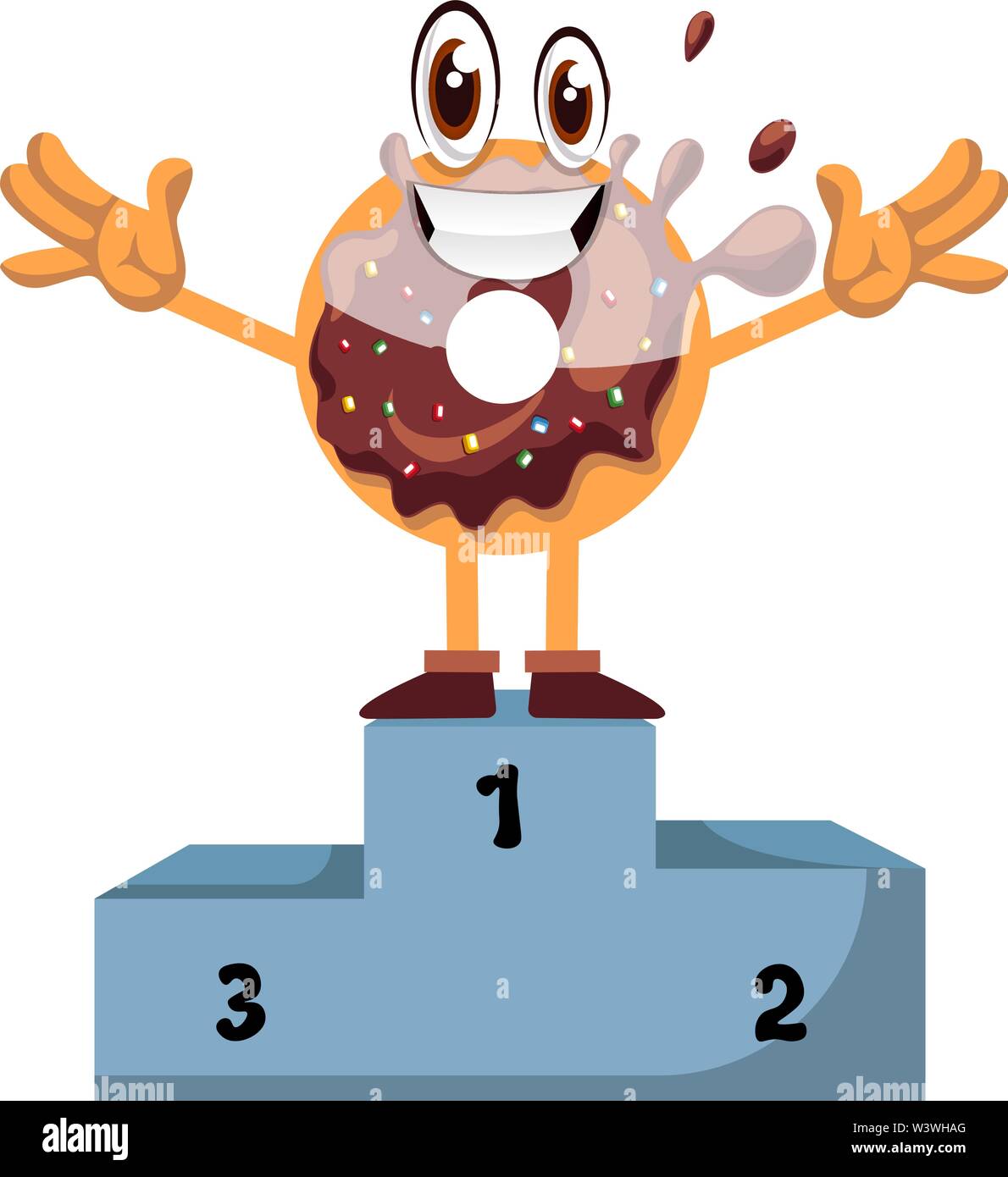 Ciambella per la vittoria di tappa, illustrazione, vettore su sfondo bianco. Illustrazione Vettoriale