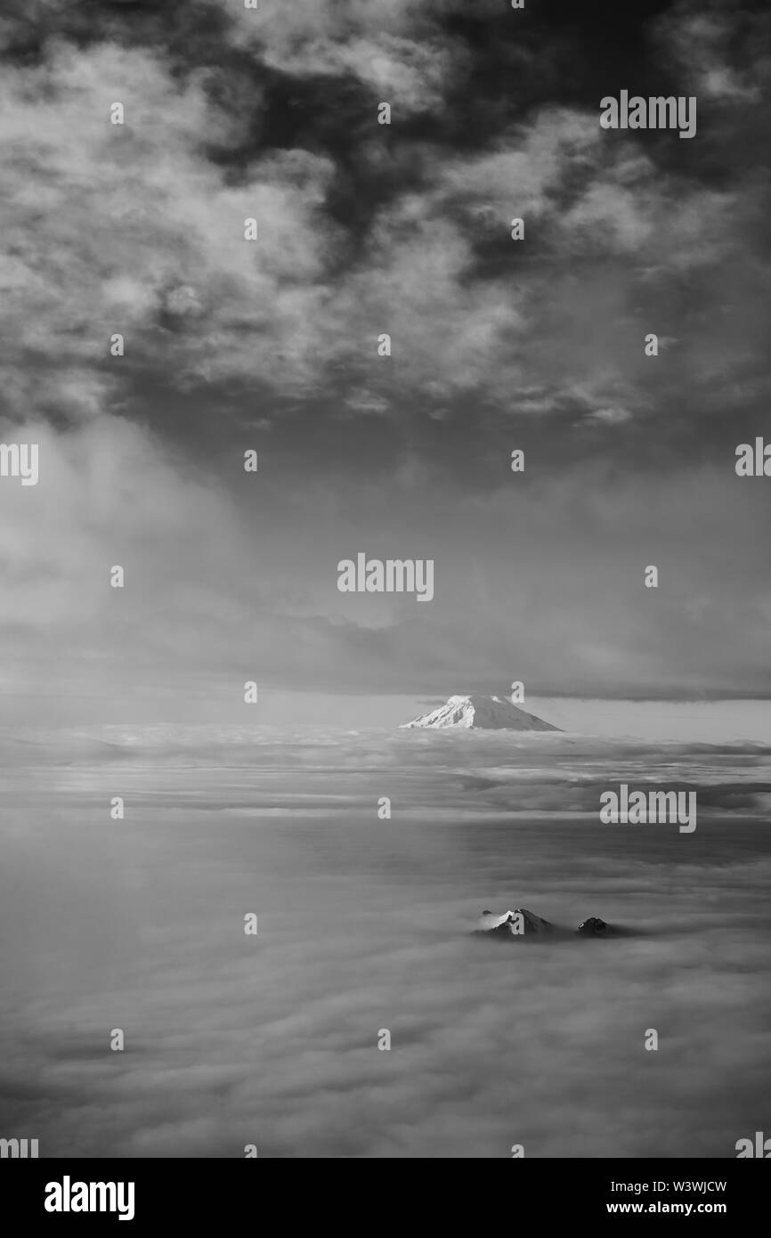 Il Monte Adams visto dal Monte Rainier's Camp Muir Foto Stock