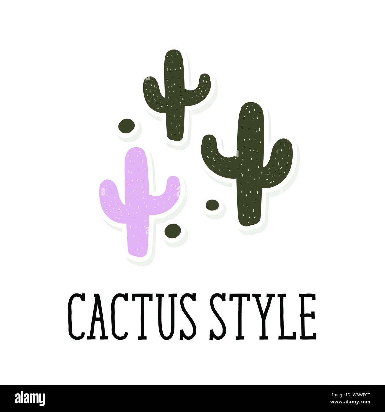 Cactus di vettore di stile di configurazione di sfondo carino illustrazione Illustrazione Vettoriale