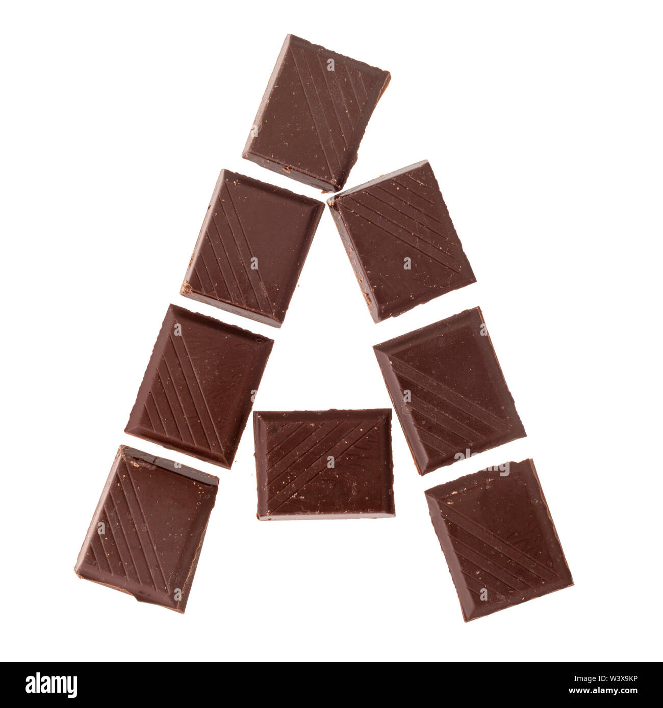 Isolare il cioccolato lettera alfabeto, Foto Stock