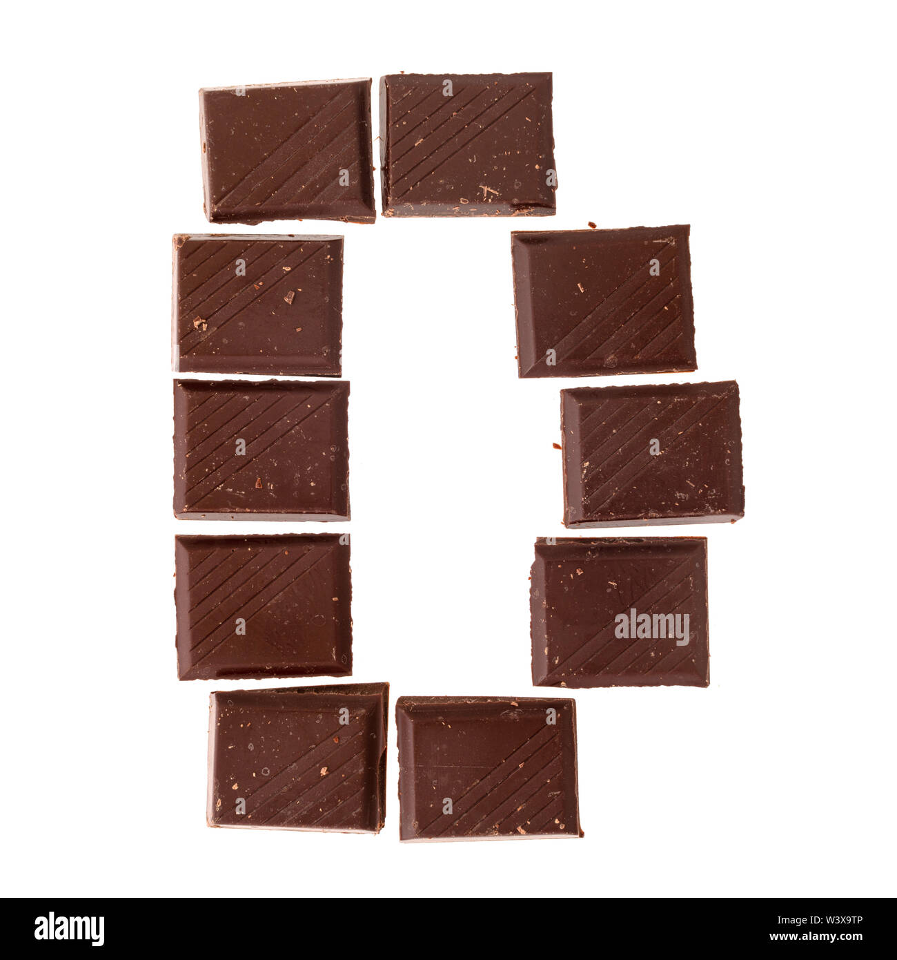 Isolare il cioccolato lettera alfabeto, Foto Stock