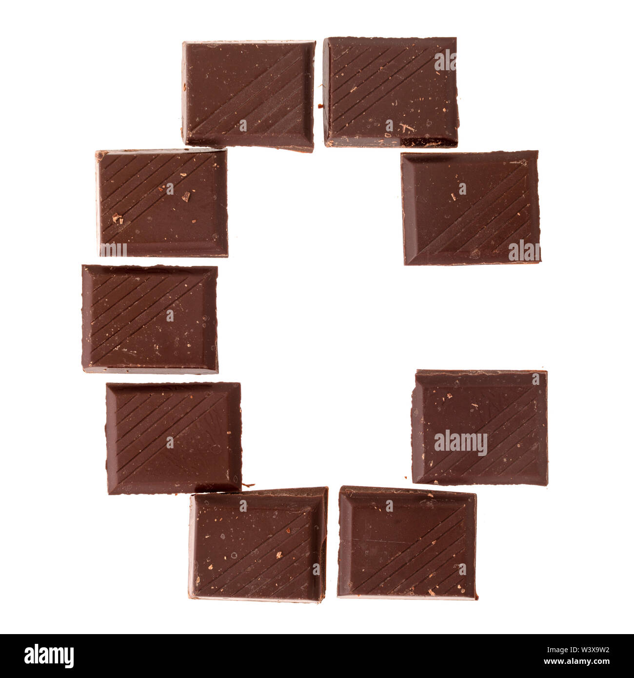 Isolare il cioccolato lettera alfabeto, Foto Stock