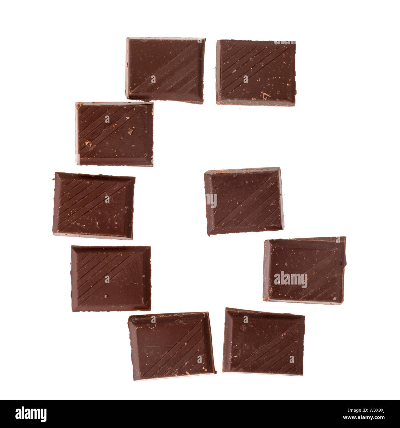 Isolare il cioccolato lettera alfabeto, Foto Stock