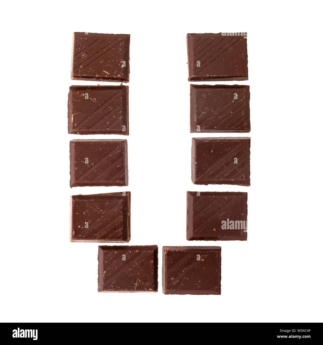 Isolare il cioccolato lettera alfabeto, Foto Stock