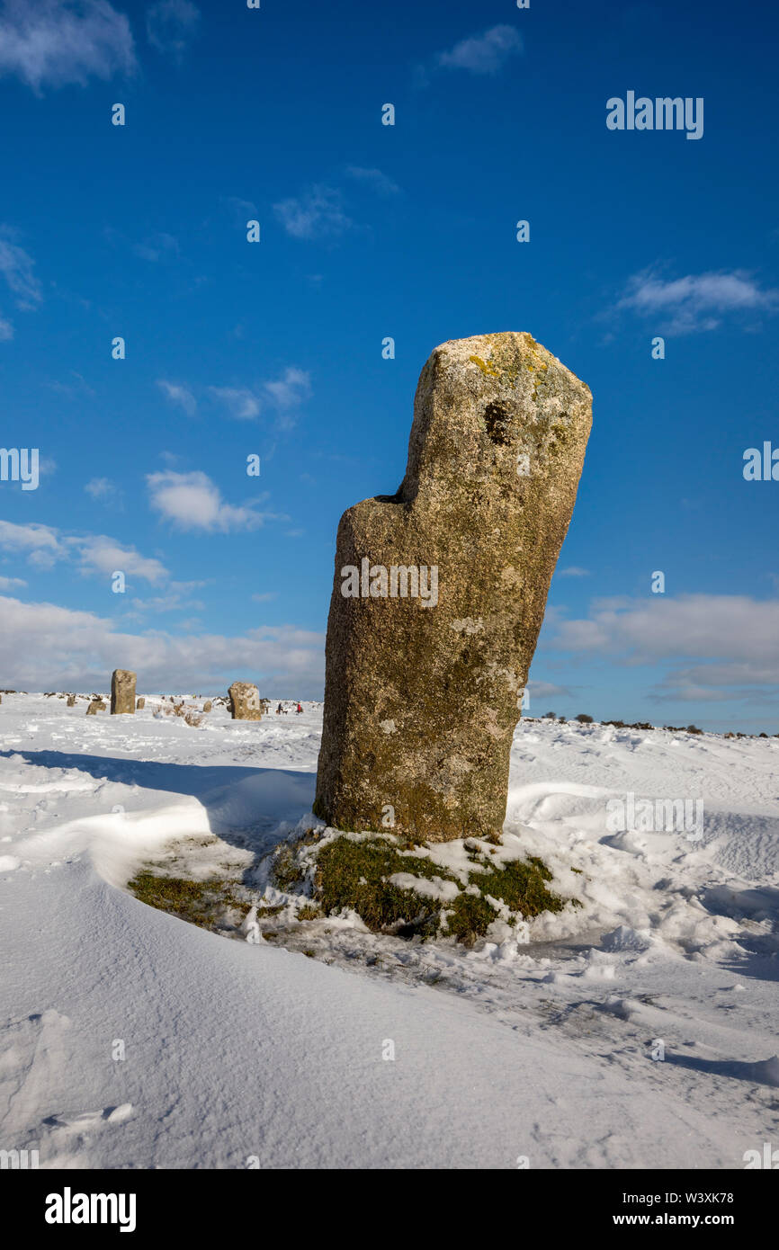 Il Hurlers; cerchio di pietra; Cornovaglia; Regno Unito Foto Stock