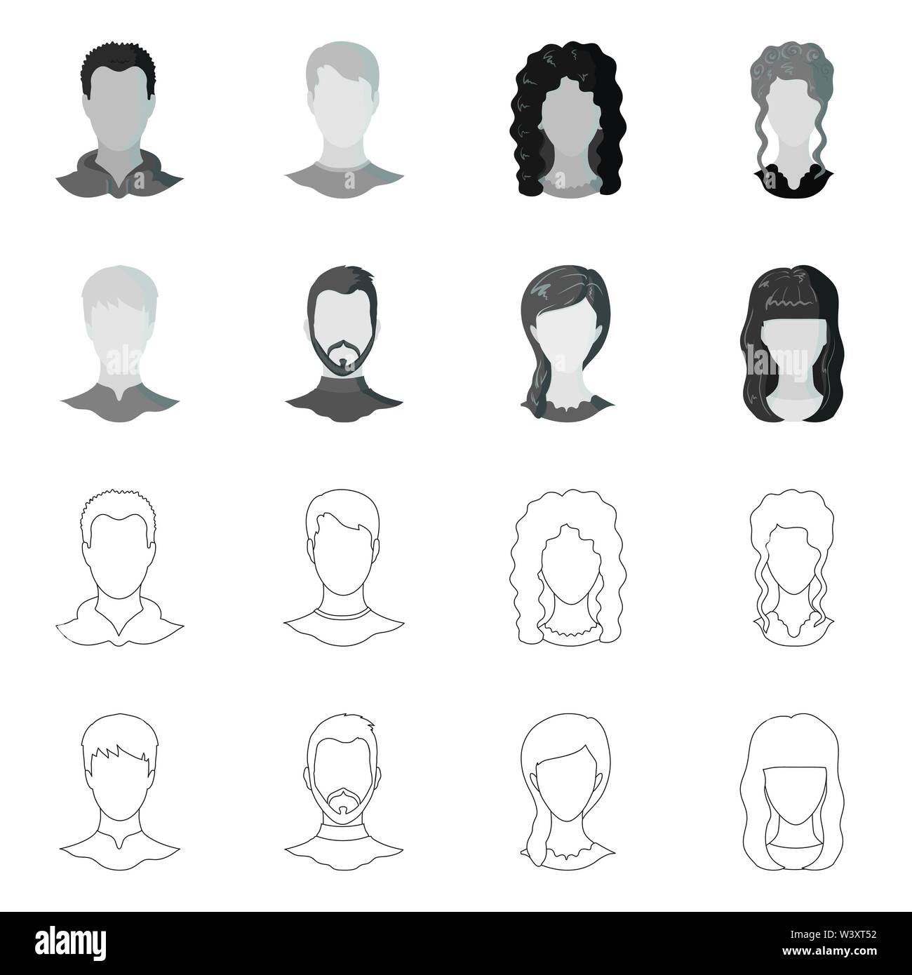 Oggetto isolato di professionale e foto icona. Set di professionale e stock di profilo illustrazione vettoriale. Illustrazione Vettoriale