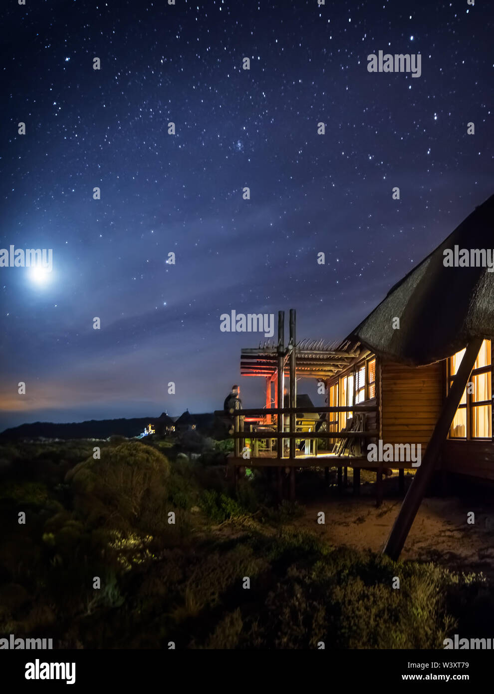 Agulhas National Park protegge il Fynbos habitat e offre percorsi di trekking e pettinatura sulla spiaggia vicino a Cape Agulhas, Western Cape, Sud Africa. Foto Stock