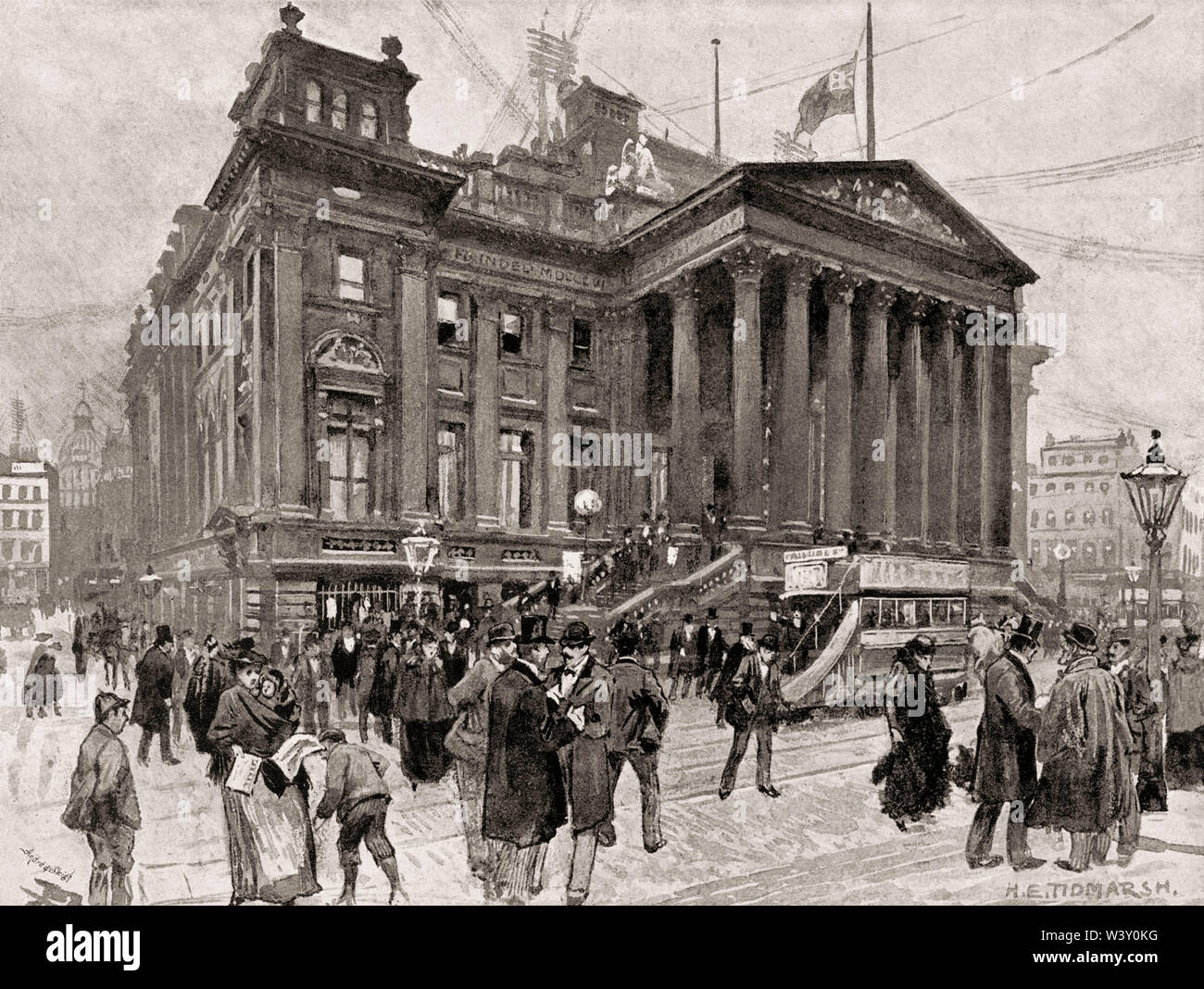 Il Royal Exchange, Manchester, Inghilterra, Regno Unito, XIX secolo Foto Stock