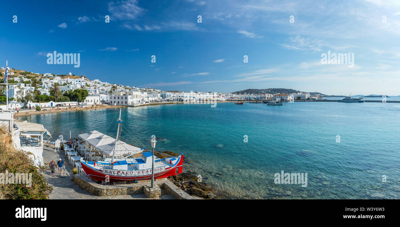 Porto di Mykonos, Mykonos, Cyclade Islands, Grecia Foto Stock