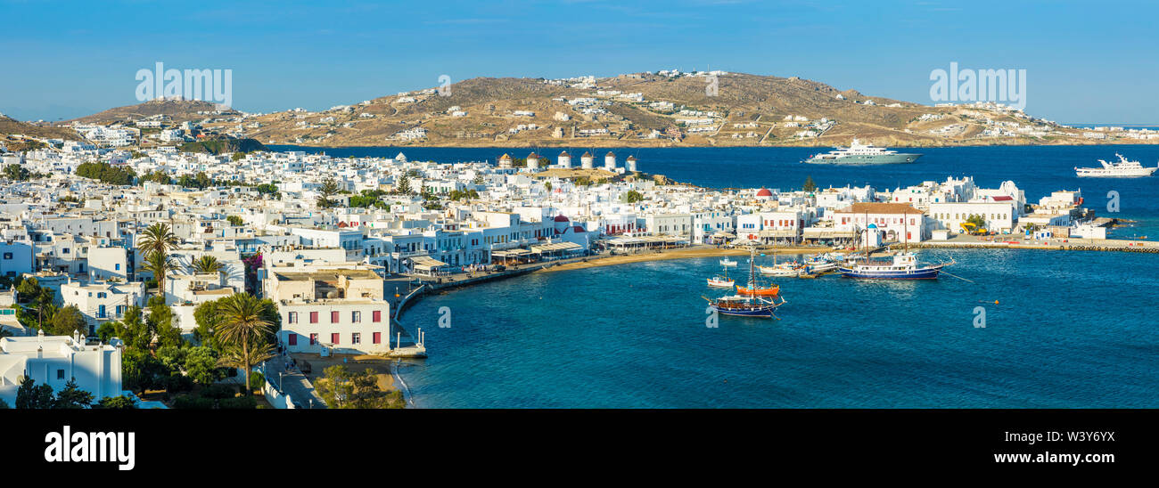 Porto di Mykonos, Mykonos, Cyclade Islands, Grecia Foto Stock